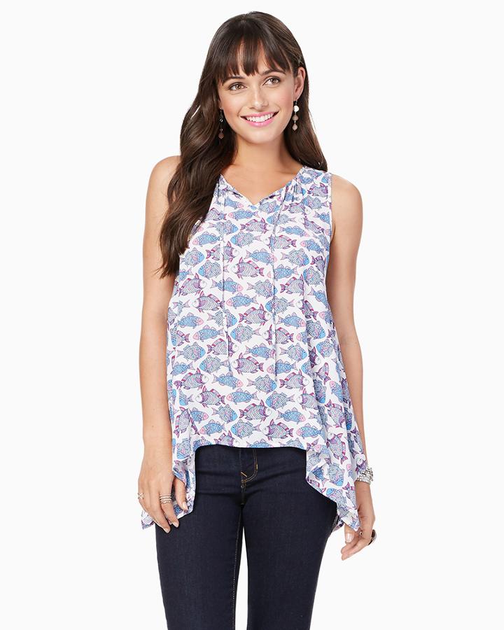 Charming Charlie Go Fish Flowy Tank