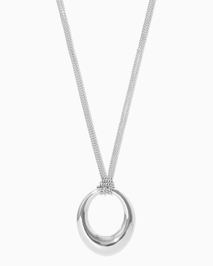 Charming Charlie Polished Open Oval Pendant Necklace
