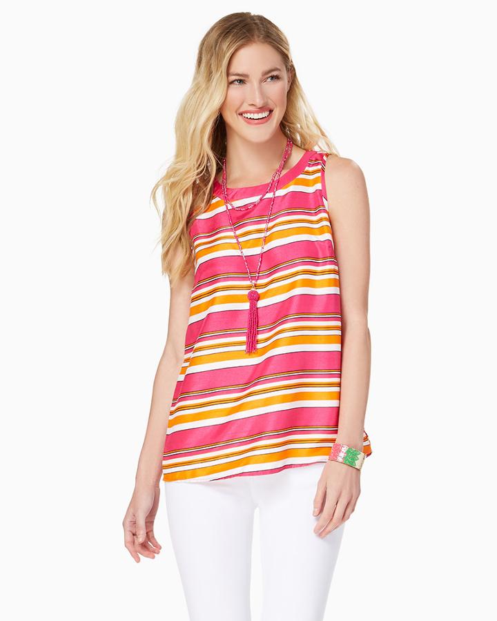 Charming Charlie Striped Split Back Top