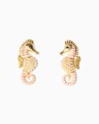 Charming Charlie Pearled Seahorse Stud Earrings
