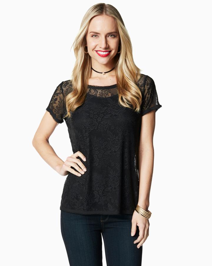 Charming Charlie Boho Luxe Lace T-shirt