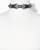 Charming Charlie Faux Leather Rodeo Buckle Choker Necklace
