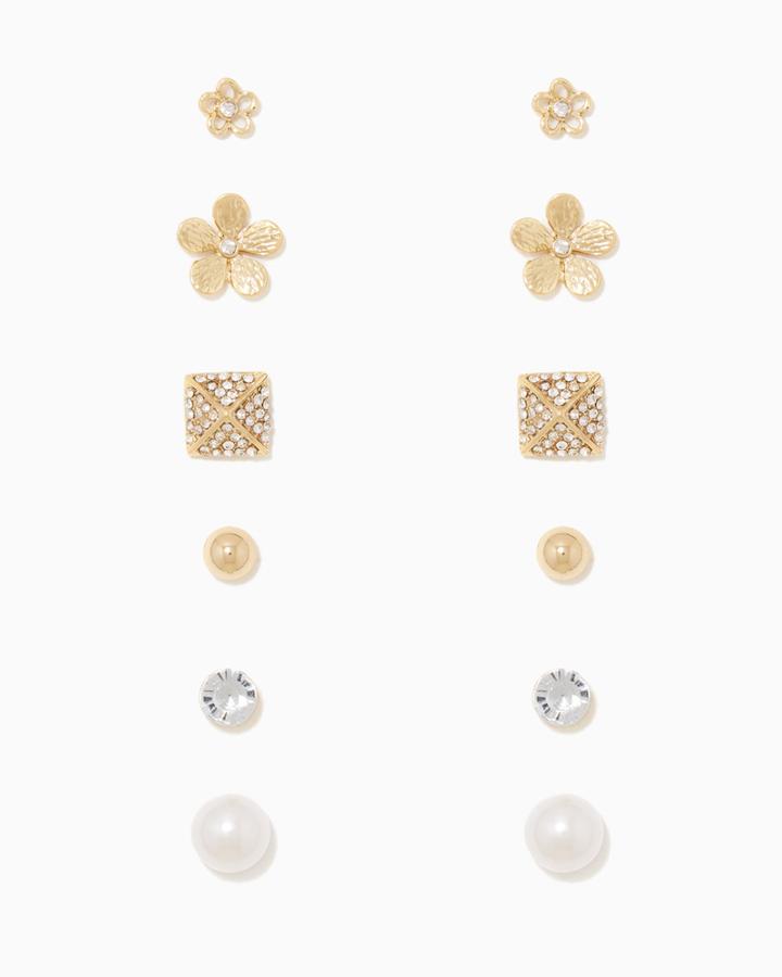 Charming Charlie Modern Floral Stud Set