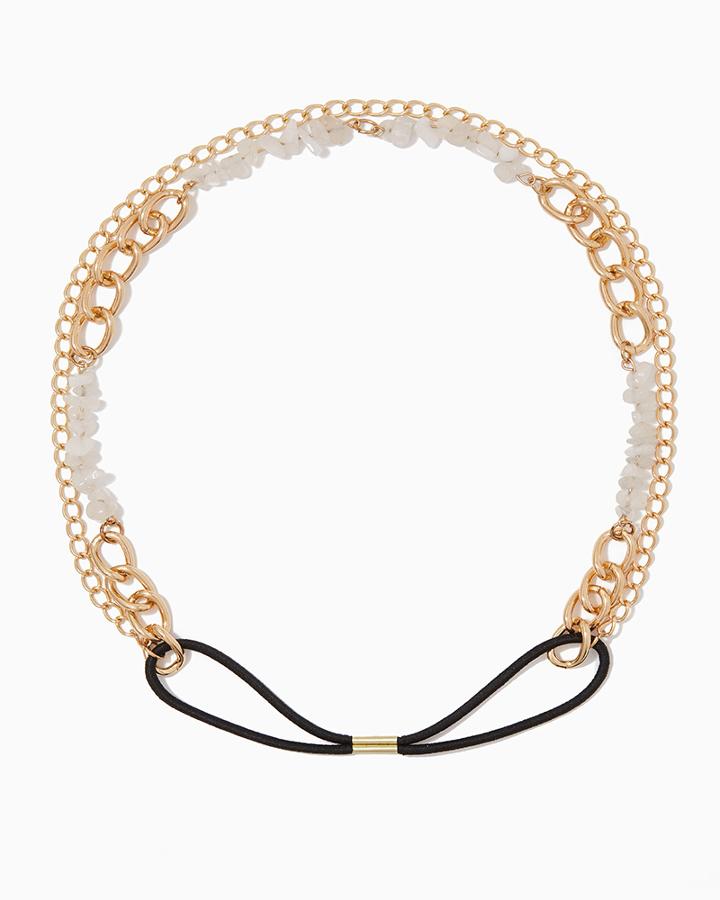 Charming Charlie Stone And Chain Hair Wrap