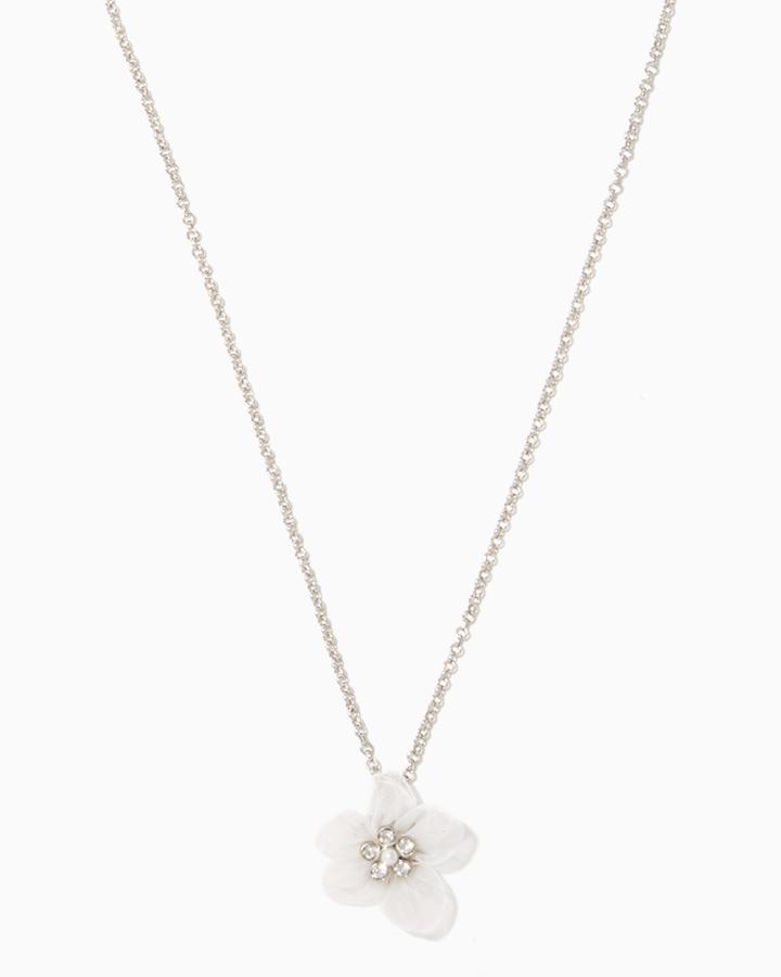 Charming Charlie Chiffon Bloom Pendant Necklace