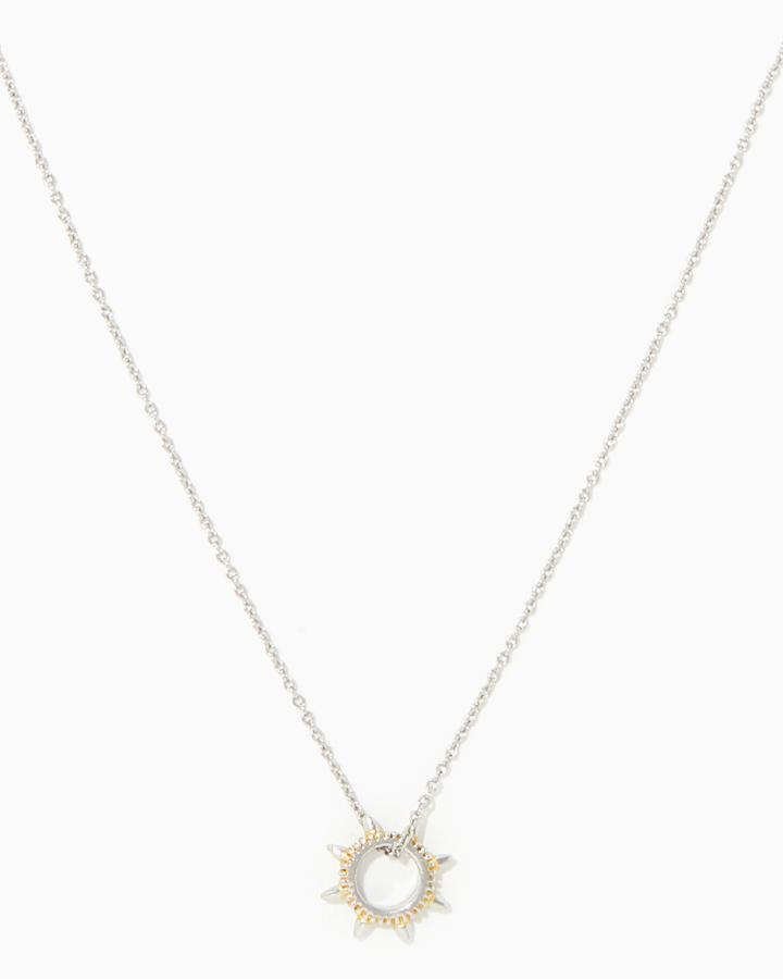 Charming Charlie Spiked Sun Pendant Necklace