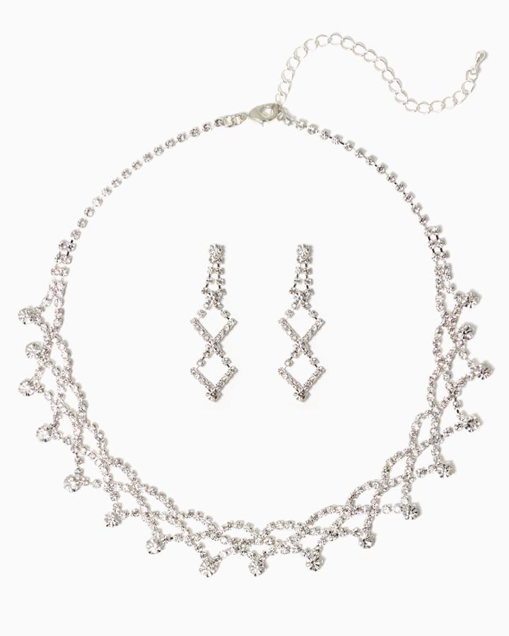Charming Charlie Eleni Crisscross Necklace Set