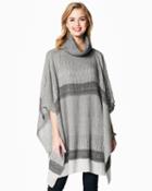Charming Charlie Striped Cape Sweater