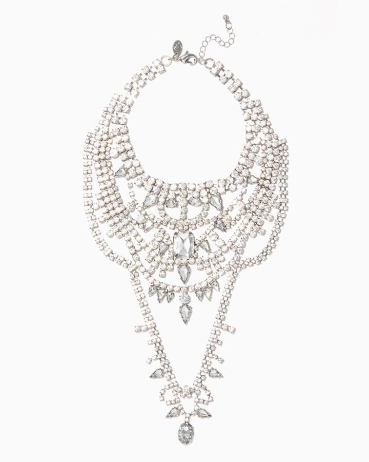 Charming Charlie Rhinestone Royalty Statement Necklace