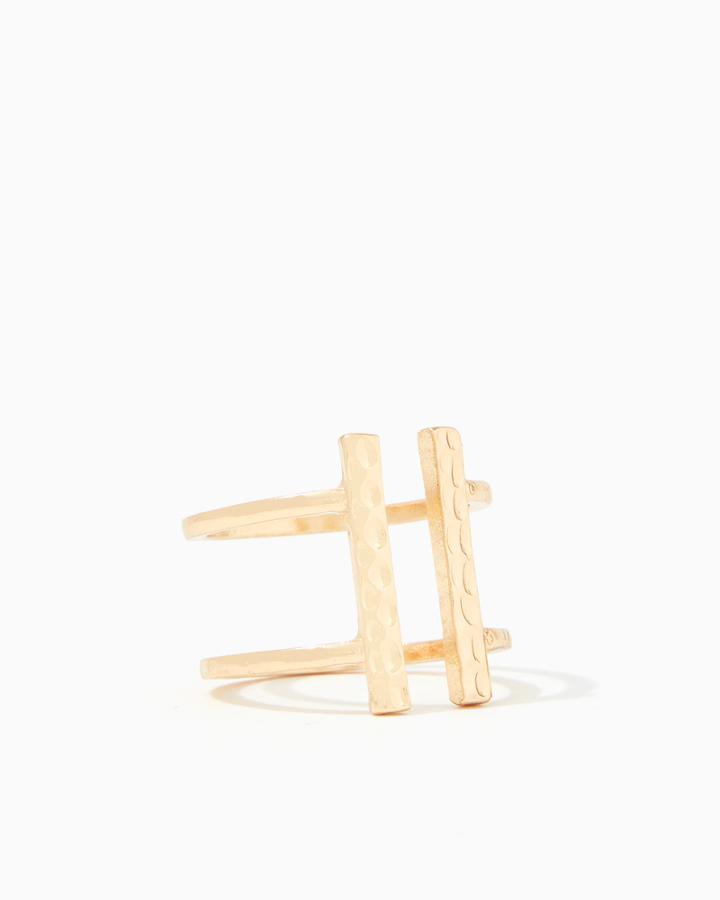 Charming Charlie Double Hammered Open Ring