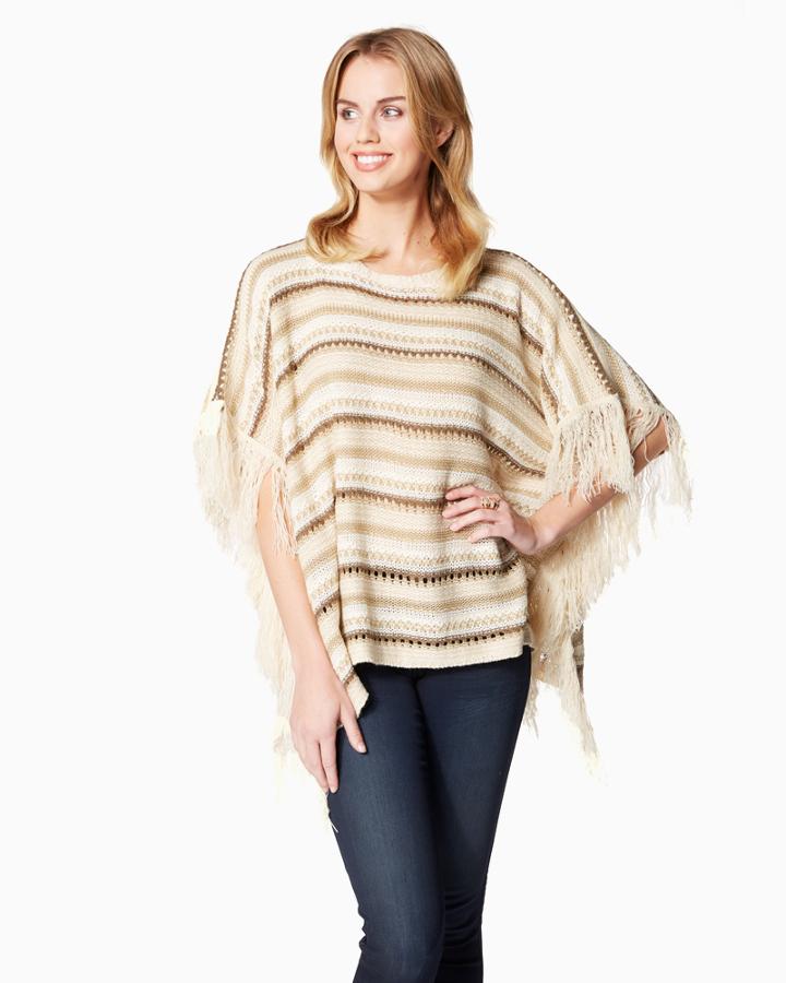 Charming Charlie Southwestern Fringe Poncho