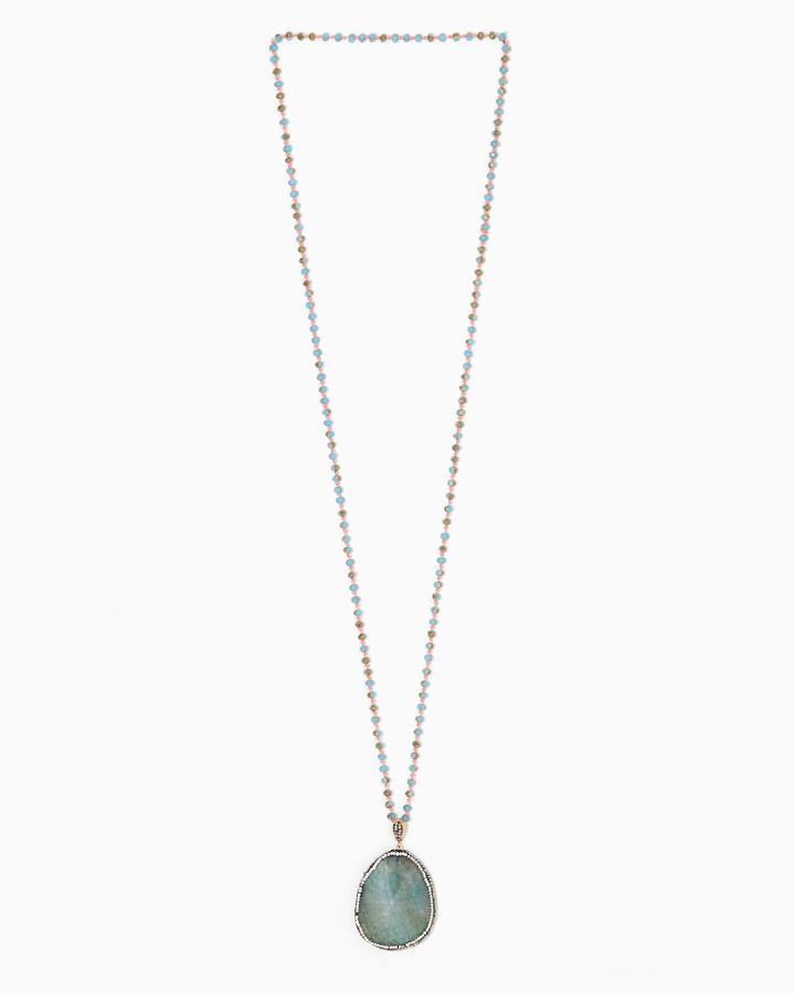 Charming Charlie Olive Shimmering Agate Stone Pendant