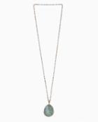 Charming Charlie Olive Shimmering Agate Stone Pendant