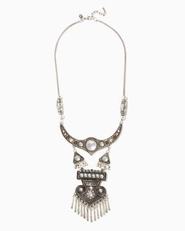 Charming Charlie Mezzanine Fringe Statement Necklace