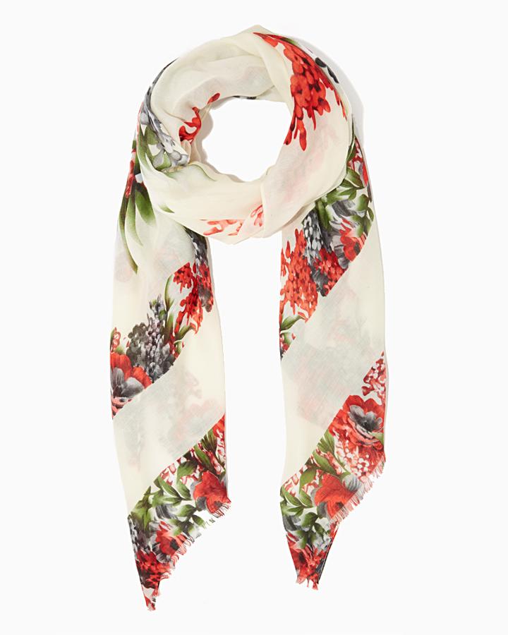 Charming Charlie Splashy Floral Print Scarf