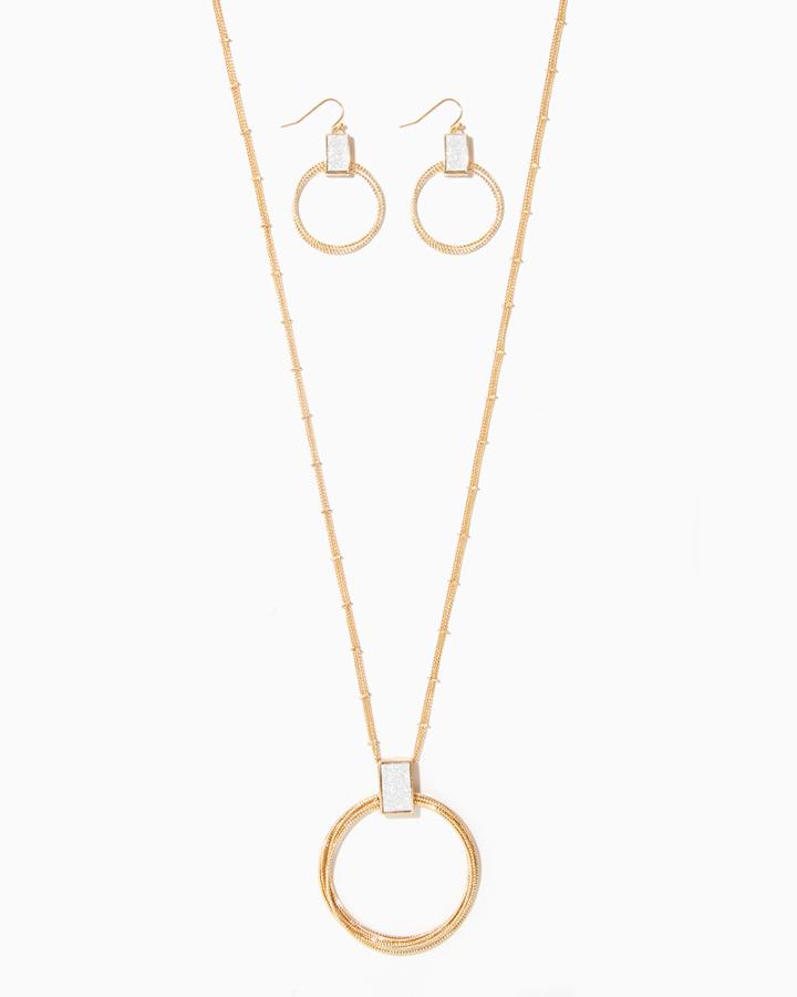 Charming Charlie Stardust Circles Necklace Set