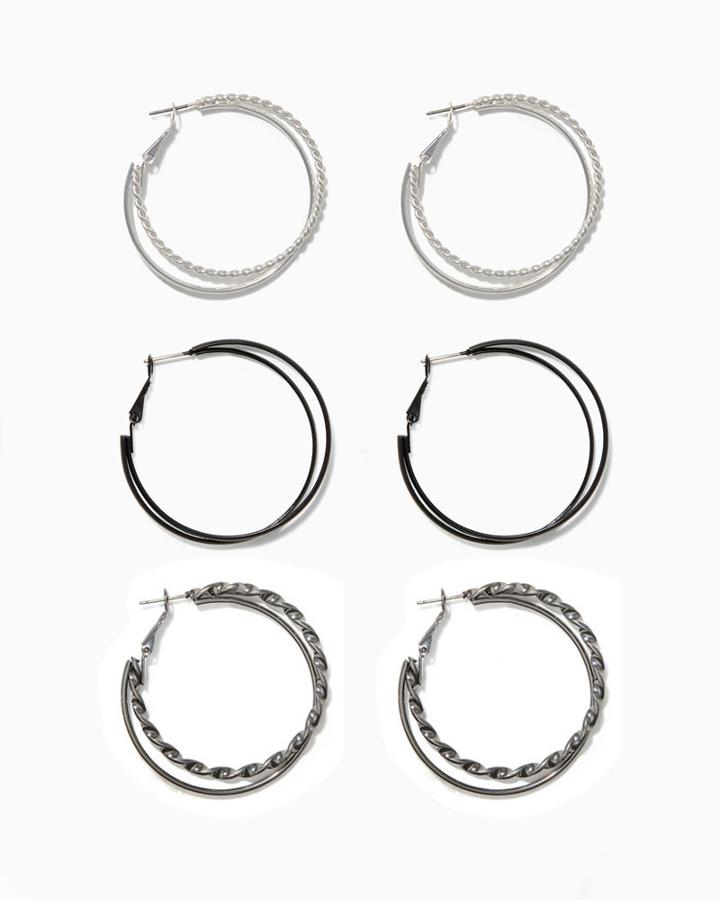 Charming Charlie Twisted Hoop Earring Set