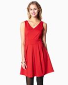 Charming Charlie Pleated Bow Fit & Flare Dress
