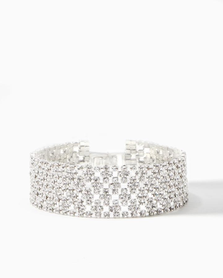 Charming Charlie Rows Of Rhinestones Bracelet