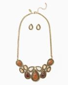 Charming Charlie Teardrop Stones Necklace Set