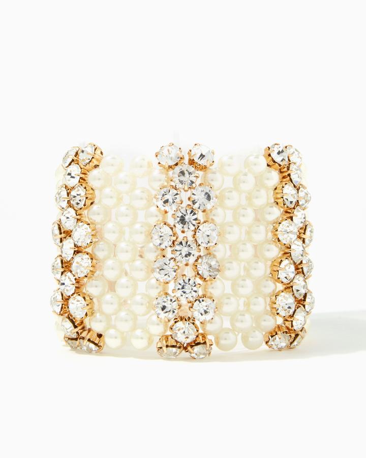 Charming Charlie Lattice Pearl & Stone Bracelet