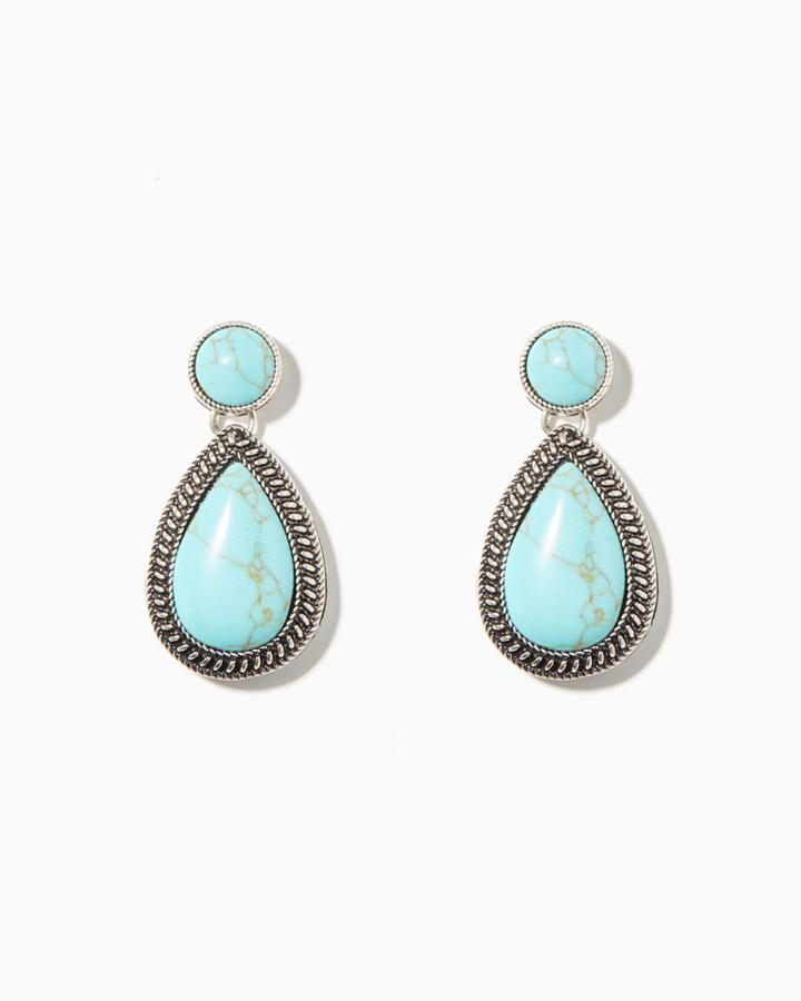 Charming Charlie Mari Turquoise Drop Earrings