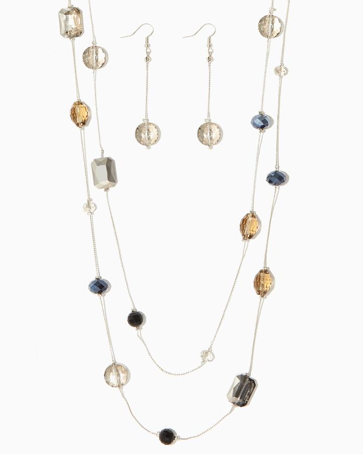 Charming Charlie Reissa Faceted Necklace Set
