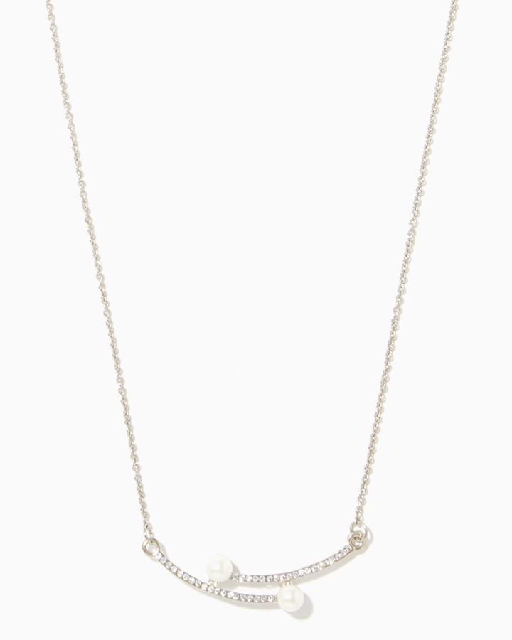 Charming Charlie Pearls & Bars Pendant Necklace
