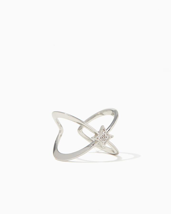Charming Charlie Pav Crossed Ring