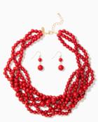 Charming Charlie Twisted Bead Necklace Set