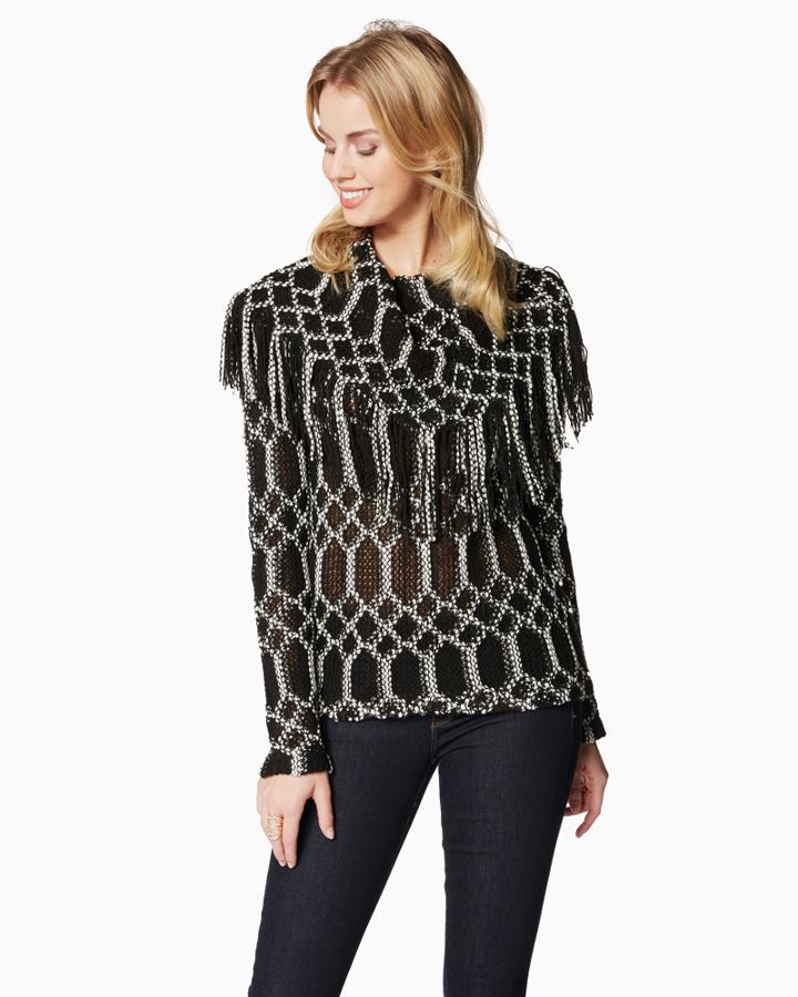 Charming Charlie Fringe Around Sweater