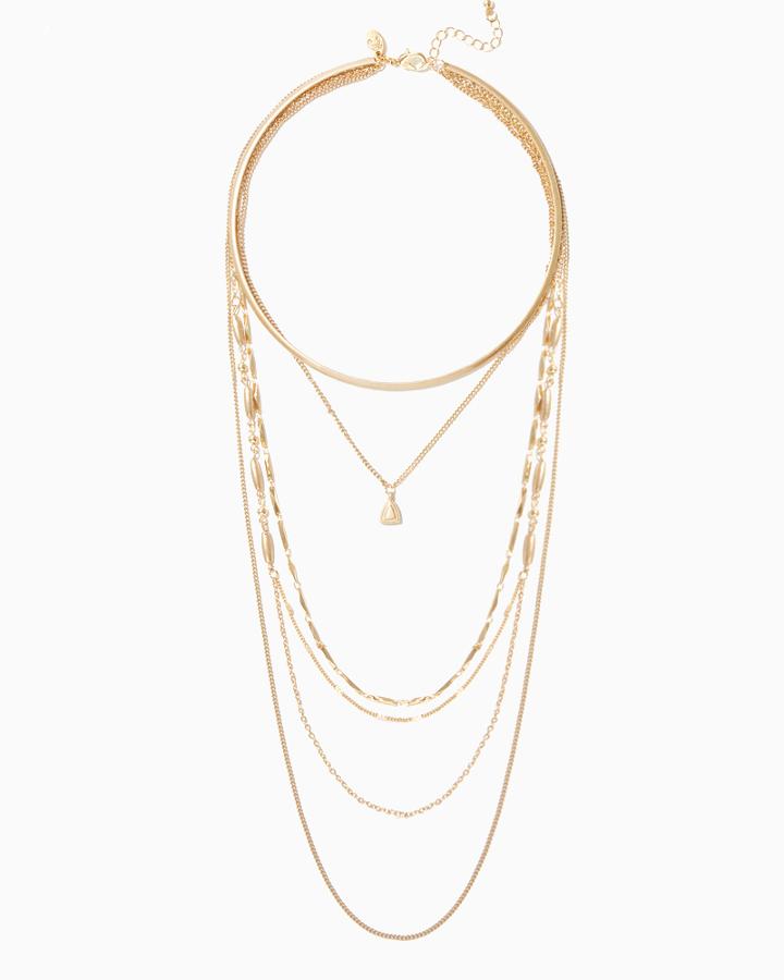 Charming Charlie Pyramid Layered Necklace