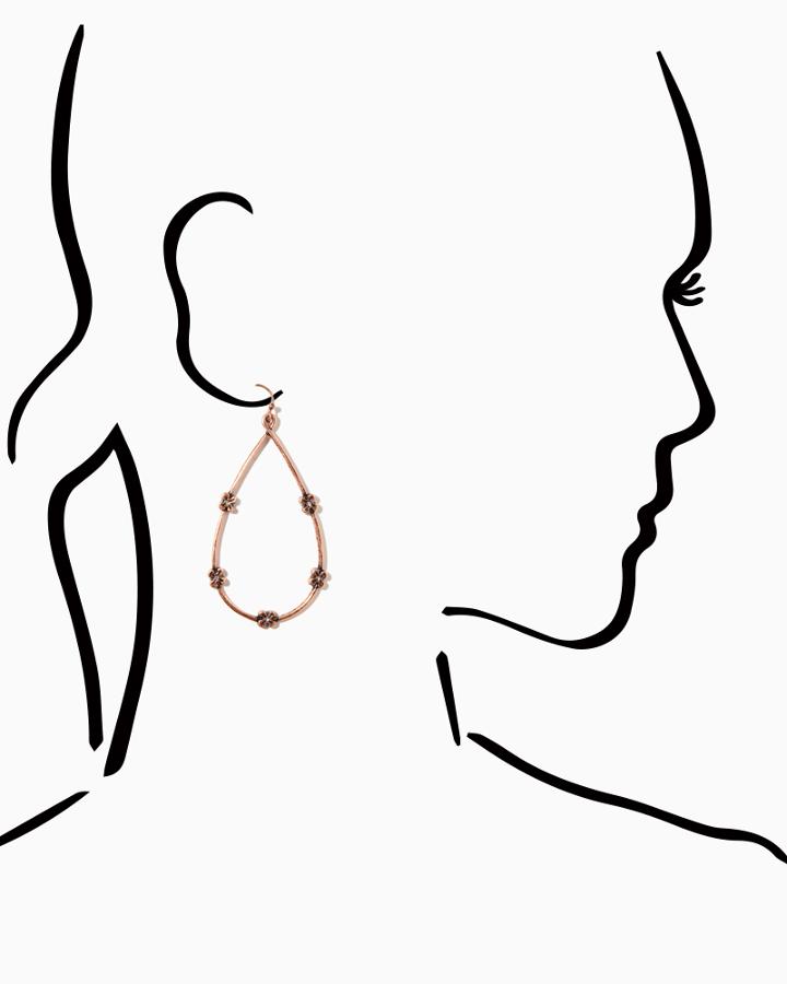 Charming Charlie Four Petal Patina Earrings