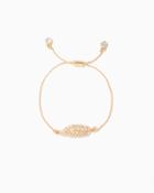 Charming Charlie Sparkle Leaf Slip & Pull Bracelet