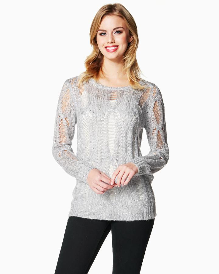 Charming Charlie Sequin Flurry Sweater