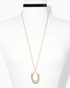 Charming Charlie Teardrop And Velvet Layered Necklace