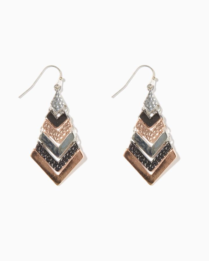 Charming Charlie Chevron Mix Drop Earrings