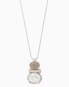 Charming Charlie Double Oval Pendant Necklace