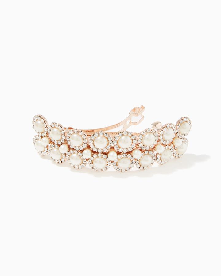 Charming Charlie Daisy Pearls Barrette