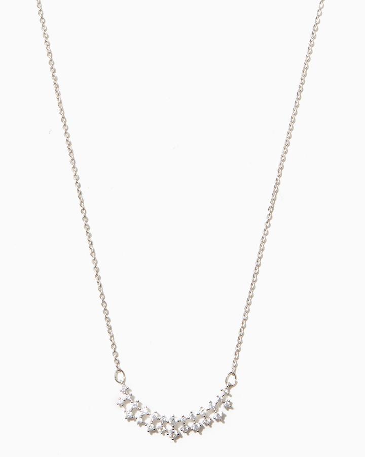 Charming Charlie Pav Curved Pendant Necklace