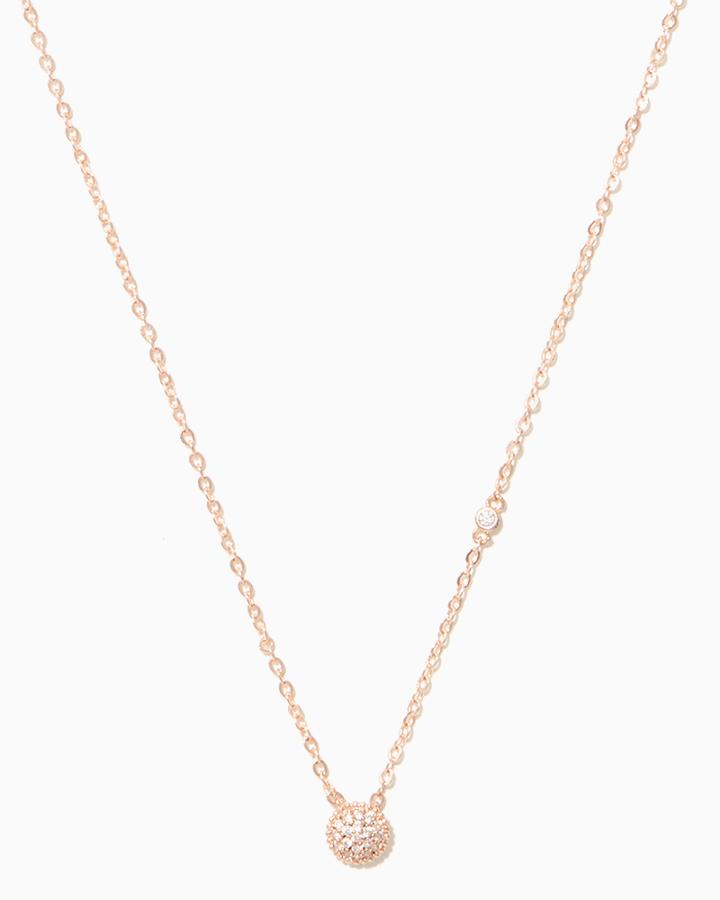 Charming Charlie Sphere Pav Pendant Necklace