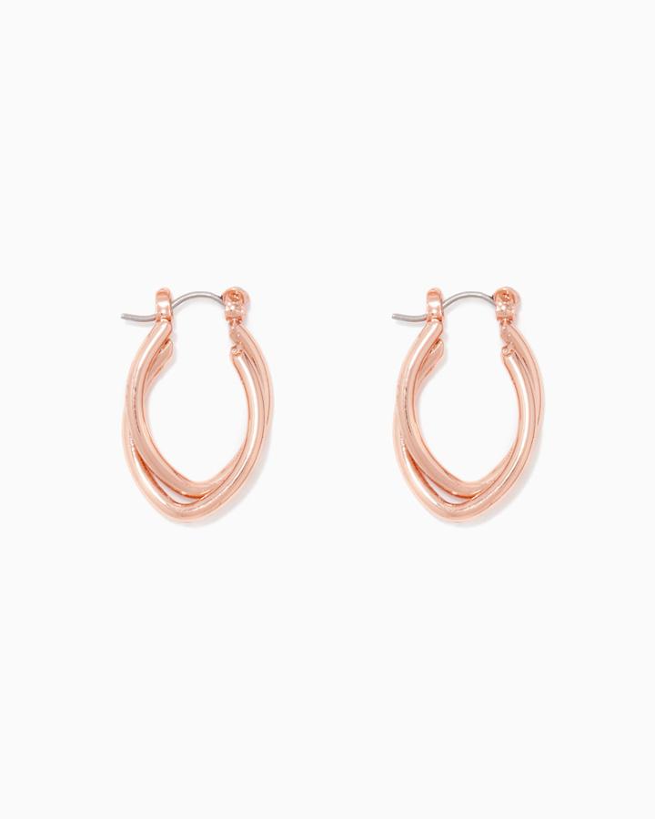 Charming Charlie Double Twist Huggie Hoops