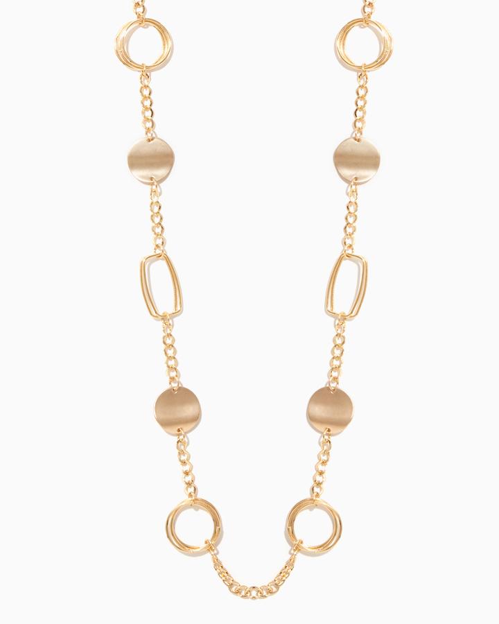 Charming Charlie Matte Disc Layered Necklace