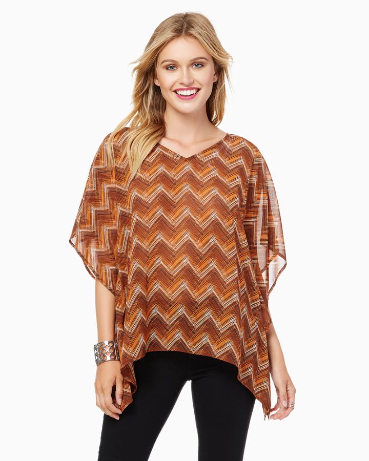 Charming Charlie Chevron Chiffon Poncho