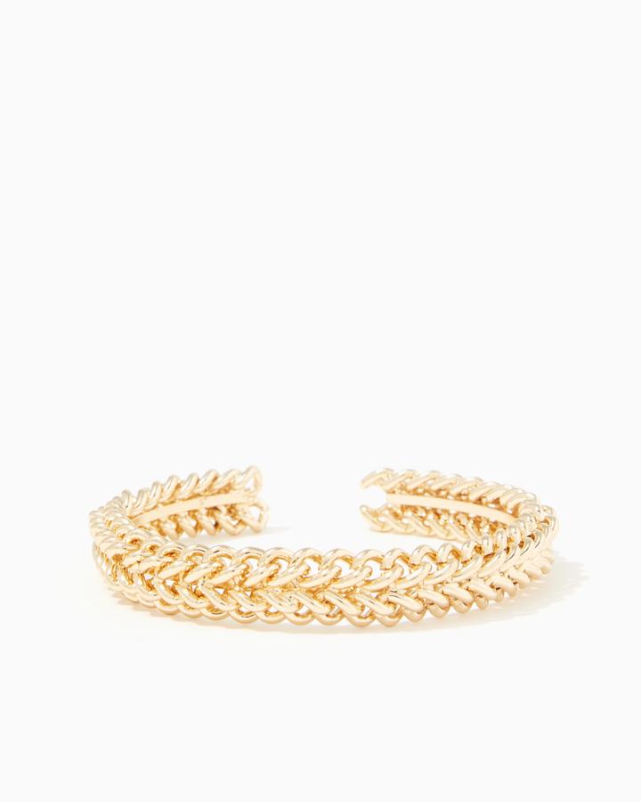 Charming Charlie Gold Braided Chain Cuff