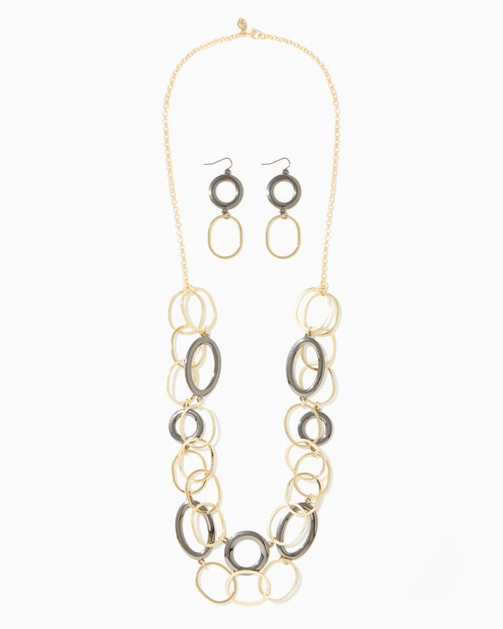 Charming Charlie Bring On The Rings Necklace Set