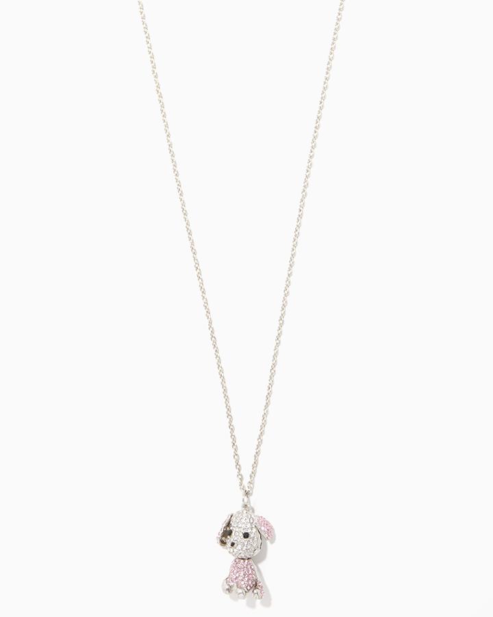 Charming Charlie Rhinestone Puppy Pendant Necklace
