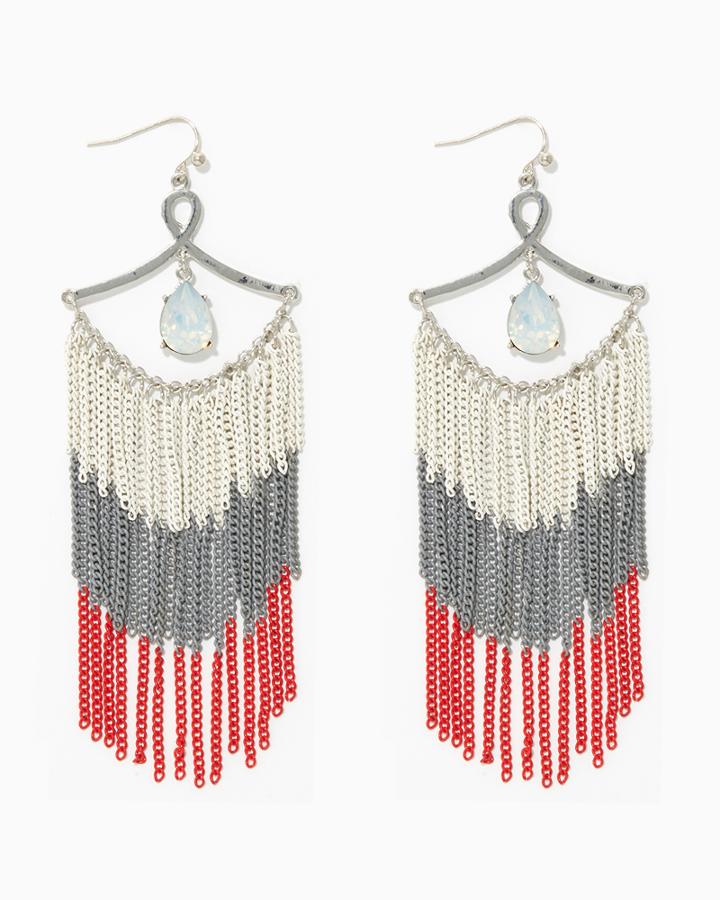 Charming Charlie Ombre Chain Tassel Earrings