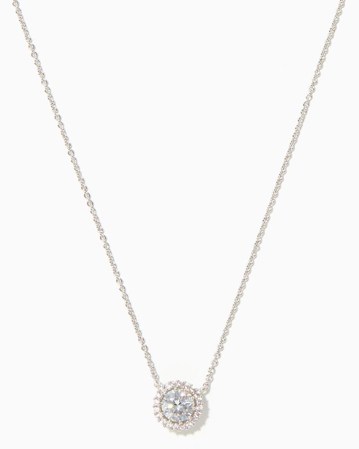 Charming Charlie Aurora Halo Cz Pendant Necklace