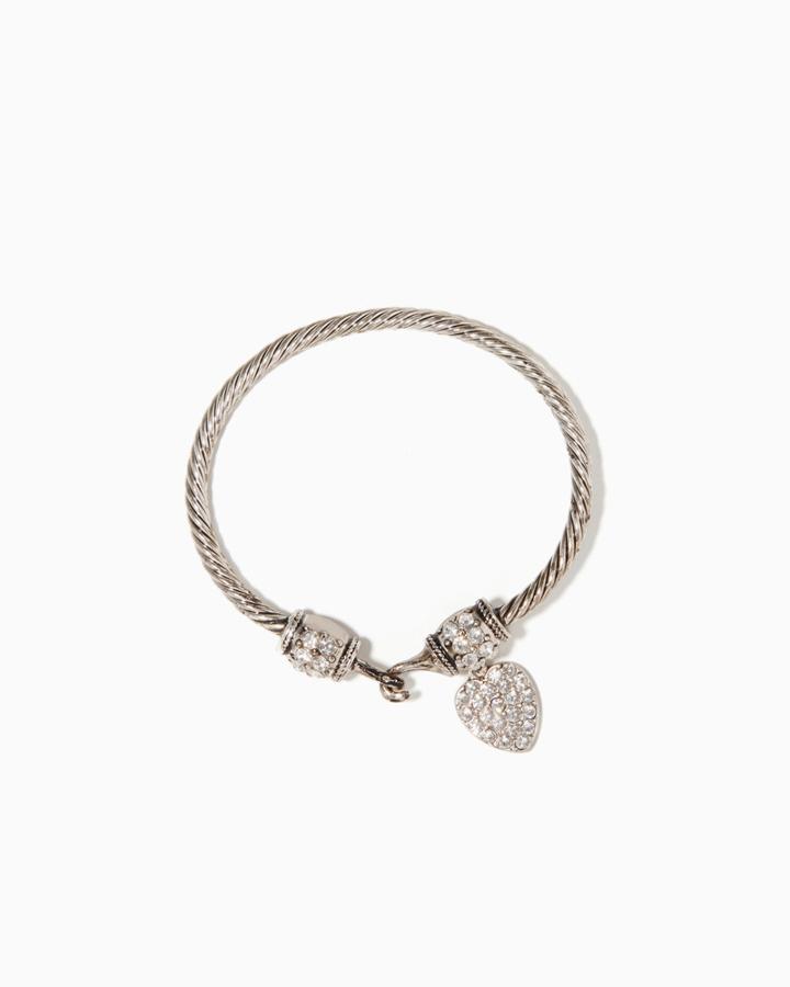 Charming Charlie Sparkling Heart Charm Bracelet